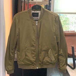 Fleeced laced bomber jacket